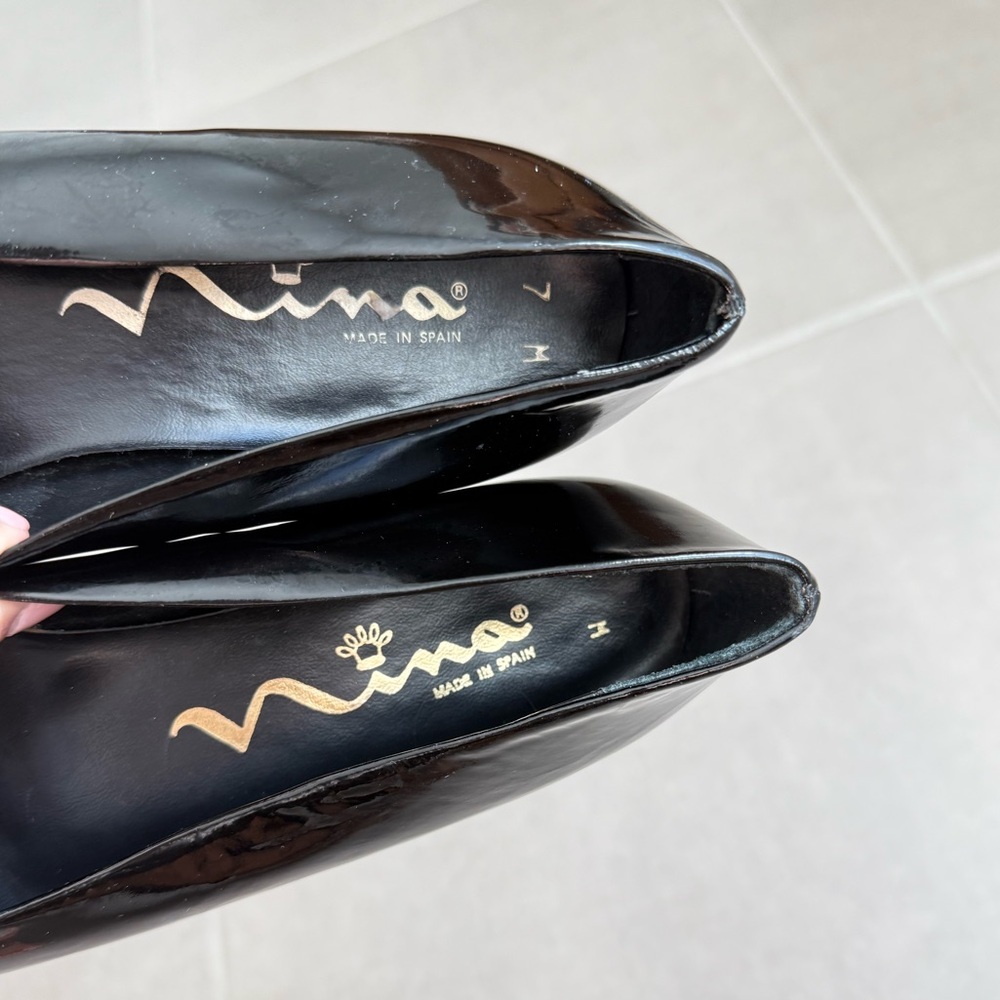 Vintage Nina Patent/Leather Shoes in multi colored bow made in Spain Size US 7 - Picture 5 of 12